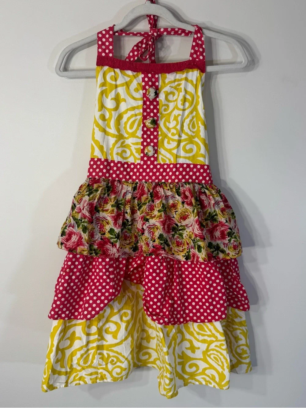 Pier 1 Imports Apron Floral Ruffle Cotton